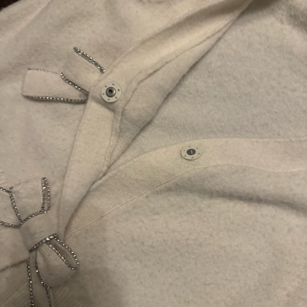 Express Puff Sleeve Rhinestone Bow Cardigan - Picture 3 of 4